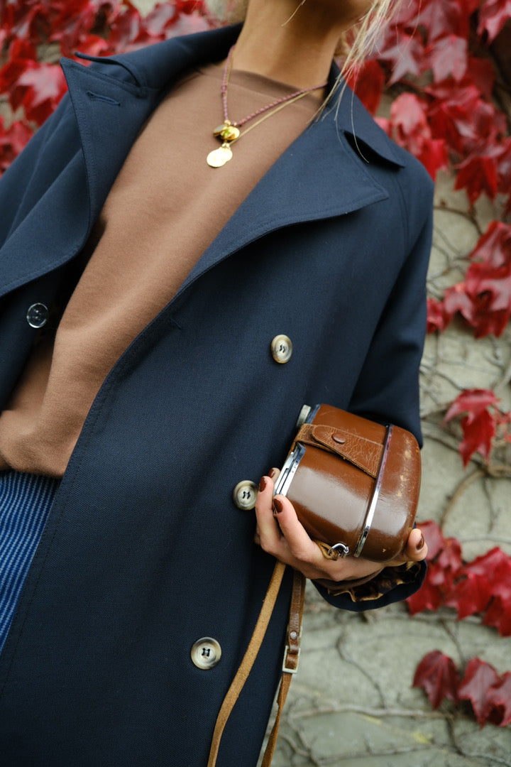 Paul Trench Navy/Leopard