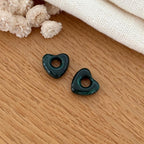 Heart "Lovo" acetate-Earrings-instants-plaisirs-Dark green-Instants Plaisirs | Jewelry