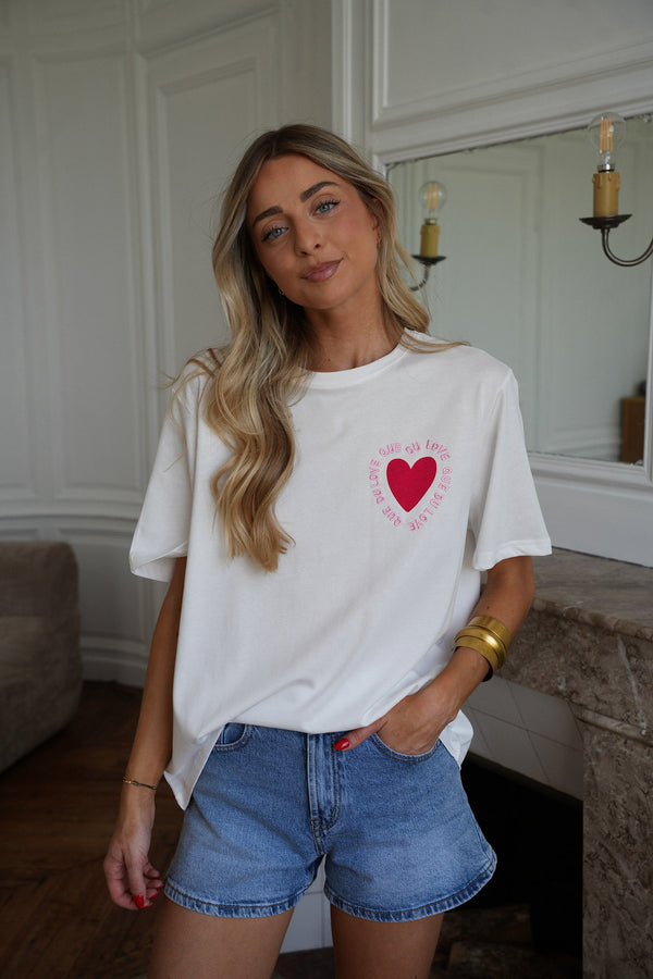 T-Shirt Cœur Mendy - Blanc