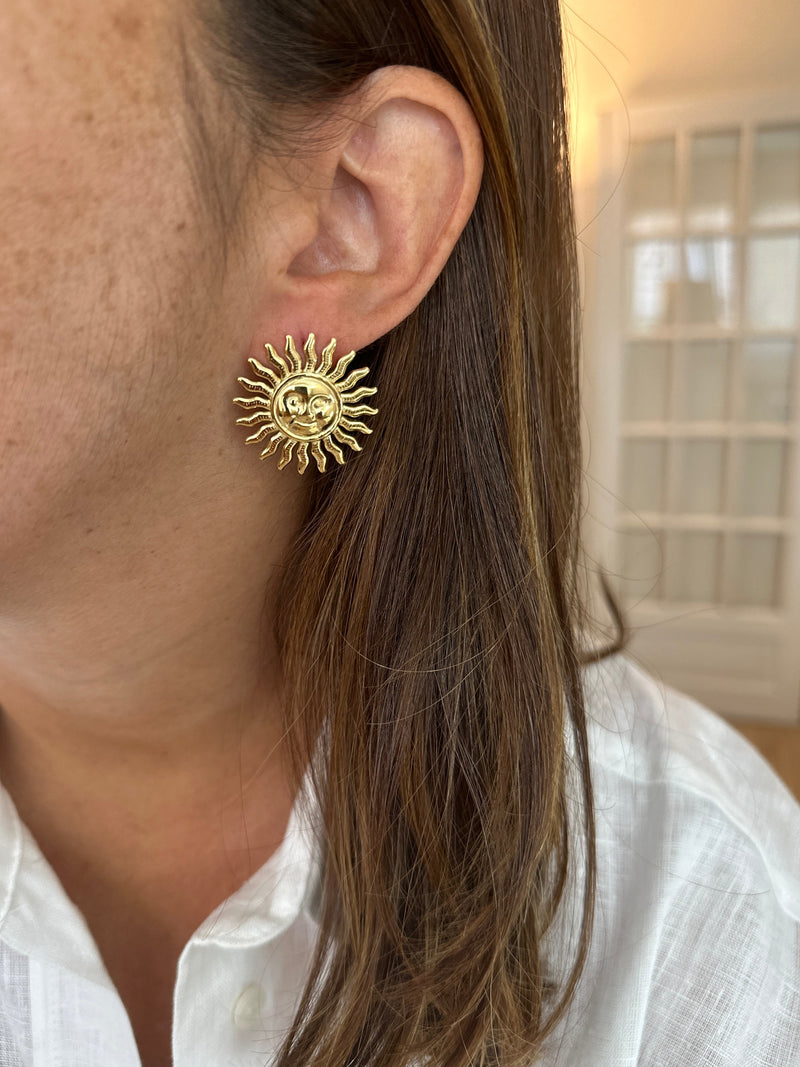 Boucles D'Oreilles Soleil - Les Boucles - Doré Ou Argent