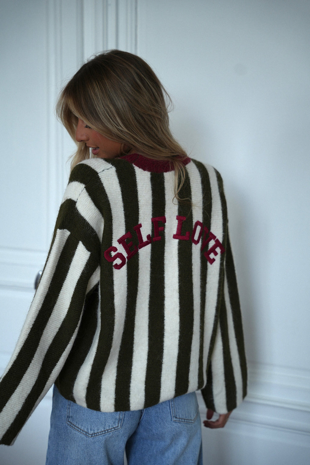Milo Striped Jumper - Khaki