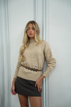 Camila Belted Jumper - Beige