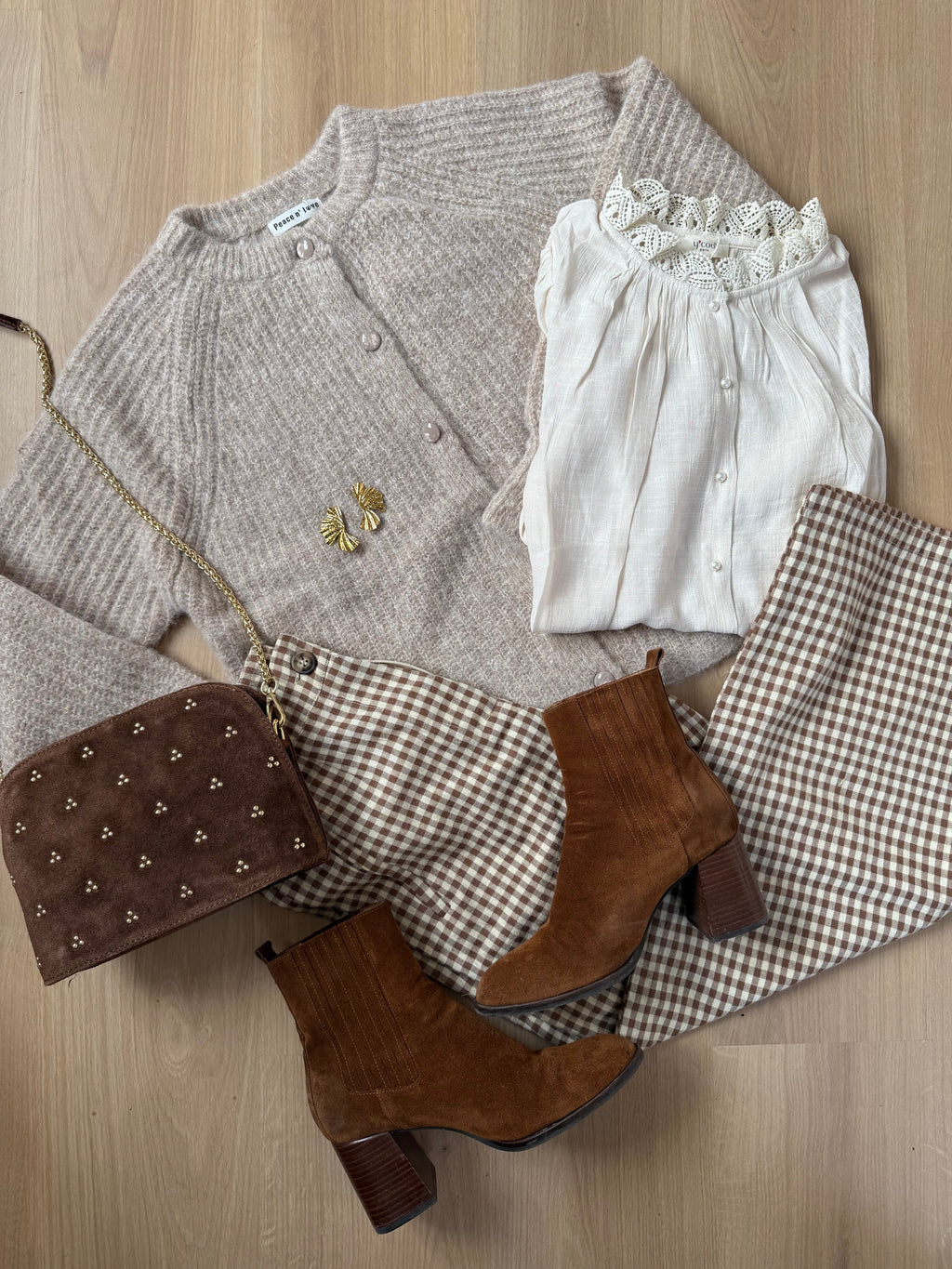 Brown Iris Handbag