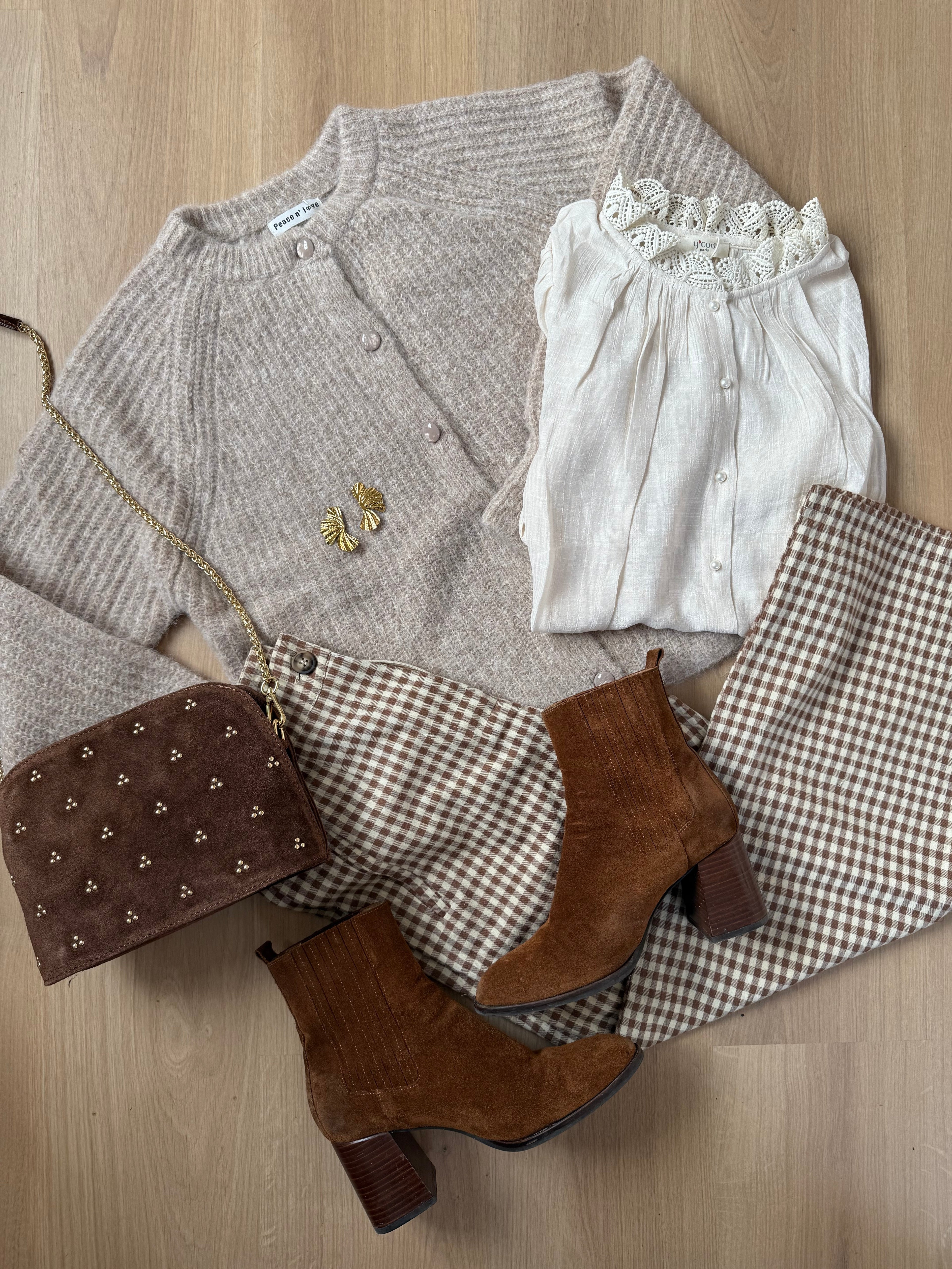Brown Iris Handbag