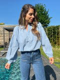 Blusa de cuadros vichy azul cielo Clothilde