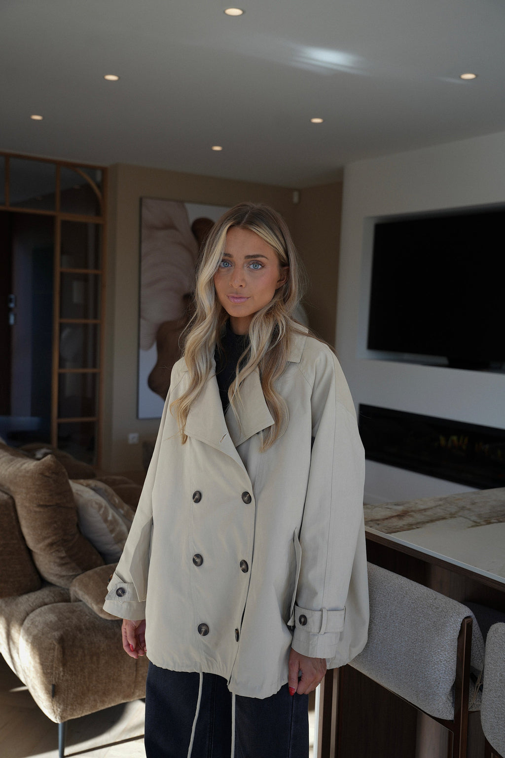 Diana Beige - Gabardina oversize