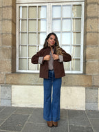 Alice chocolate cotton trench jacket