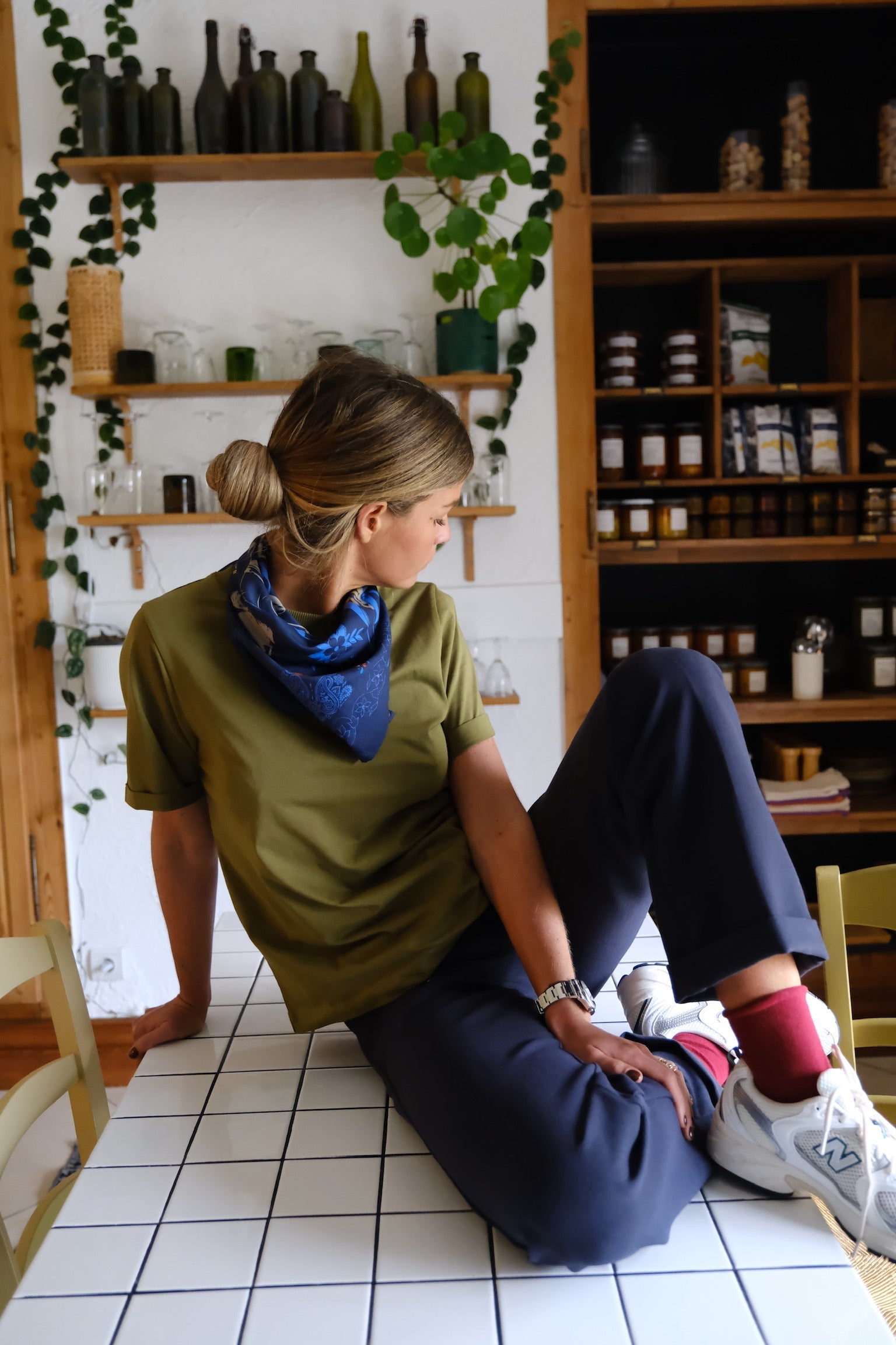 Georges Navy Pattern Scarf
