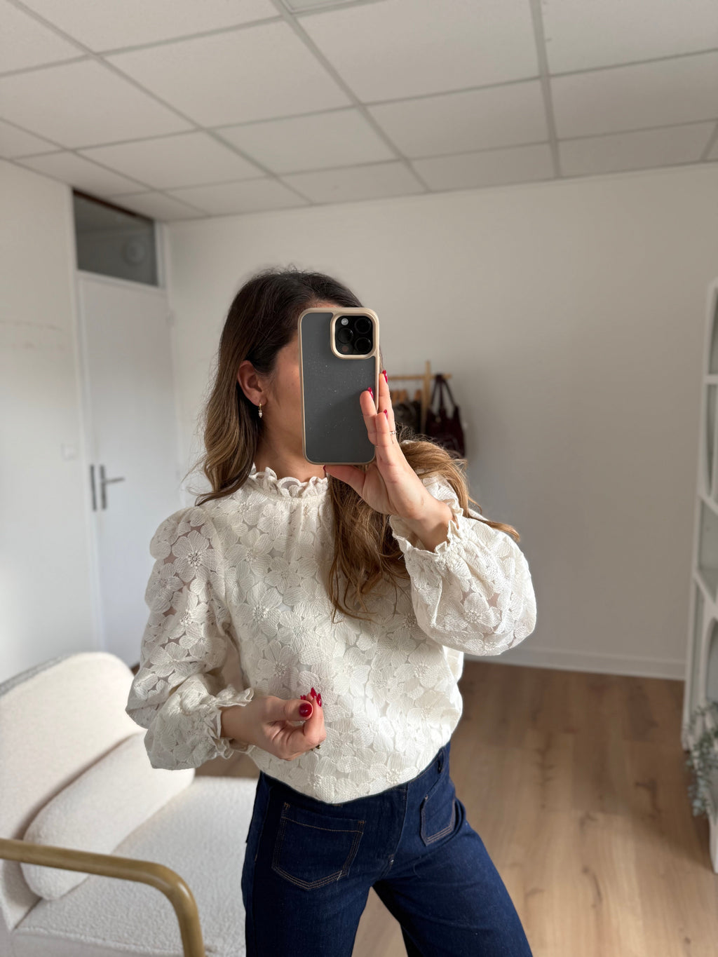 Alma Ecru Lace Blouse