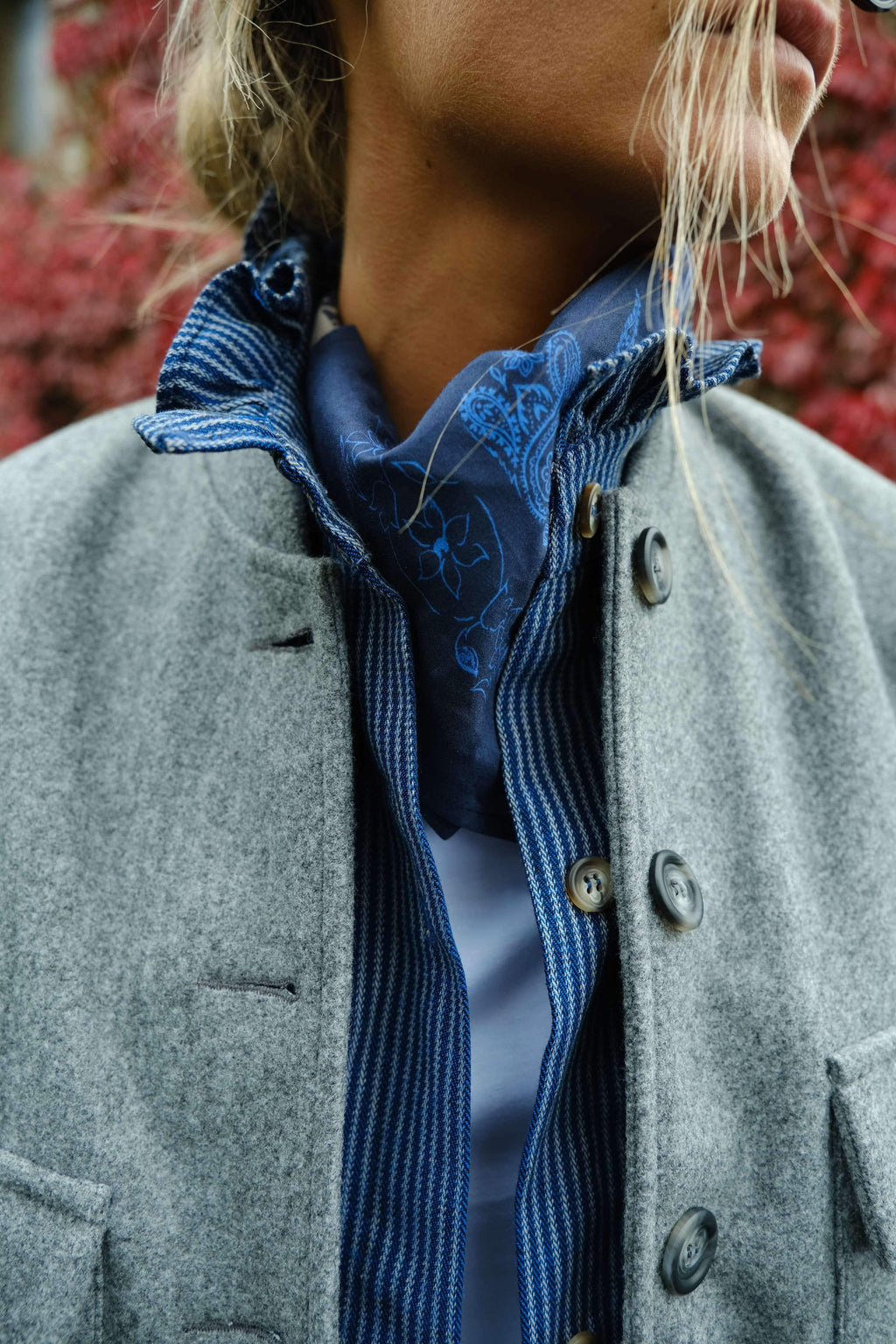 Georges Navy Pattern Scarf