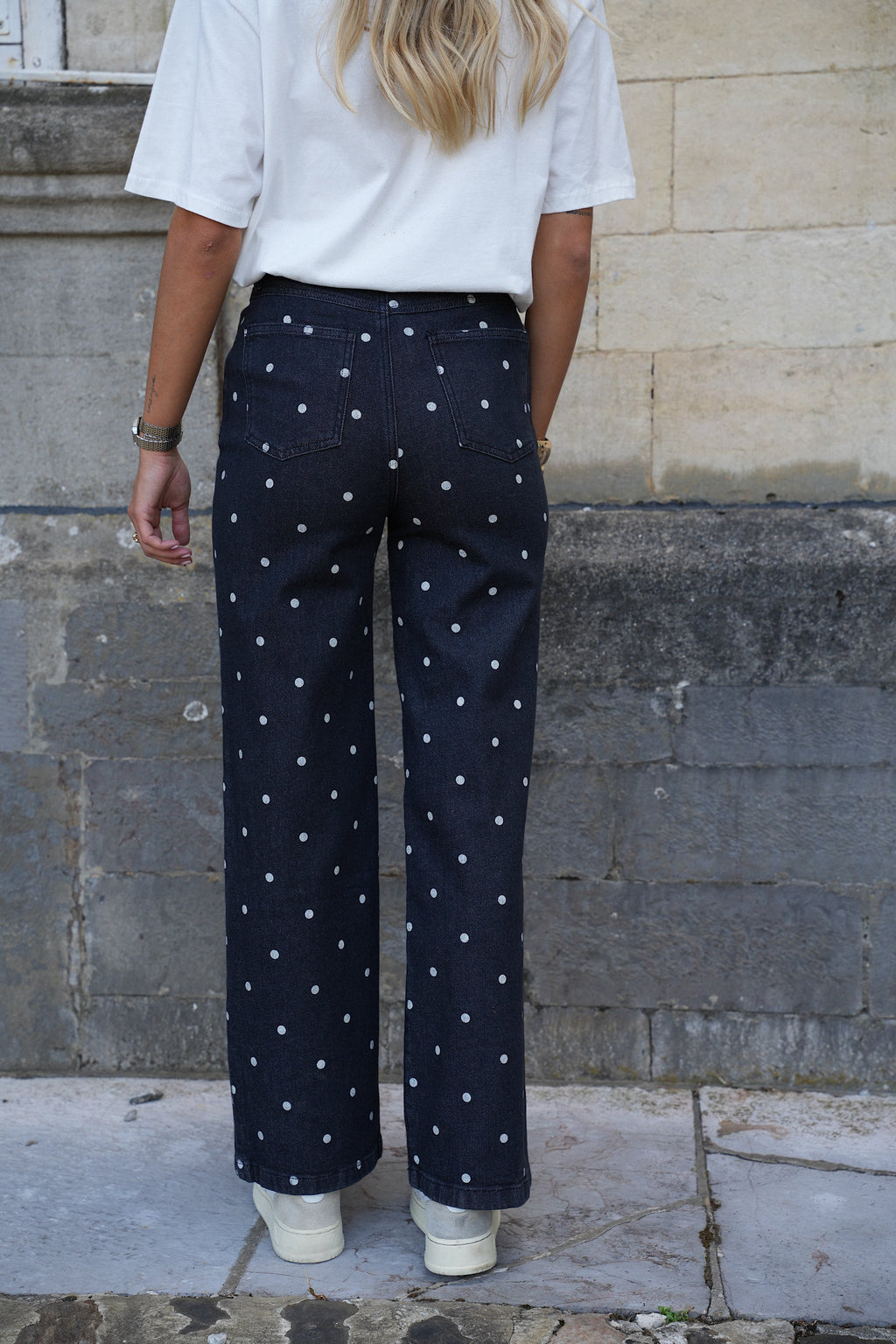 Jeans A Pois Celena - Nero