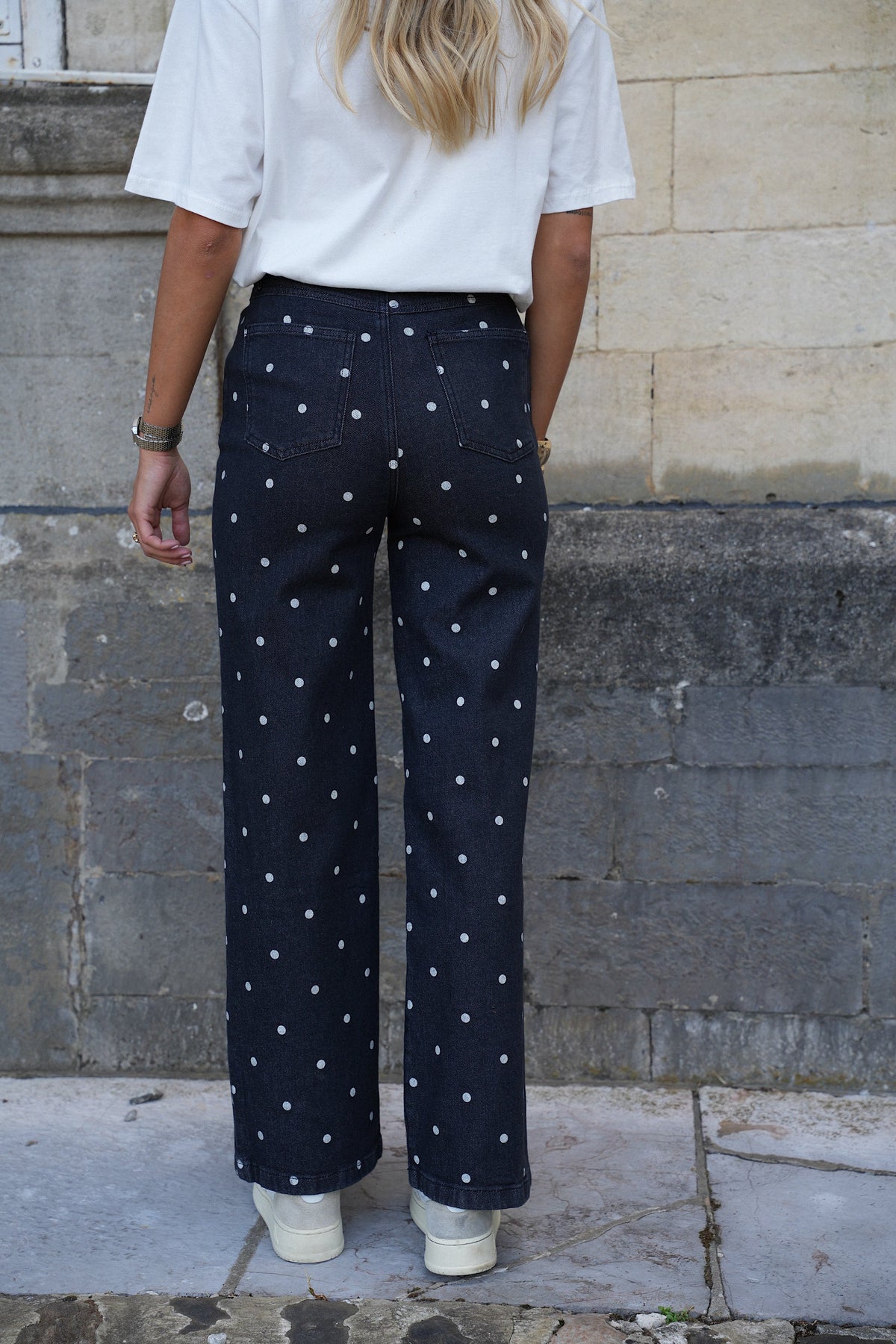 Jeans A Pois Celena - Nero