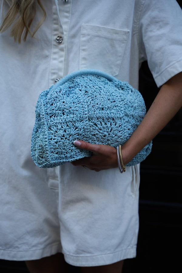 Bolso de paja Noria - Azul