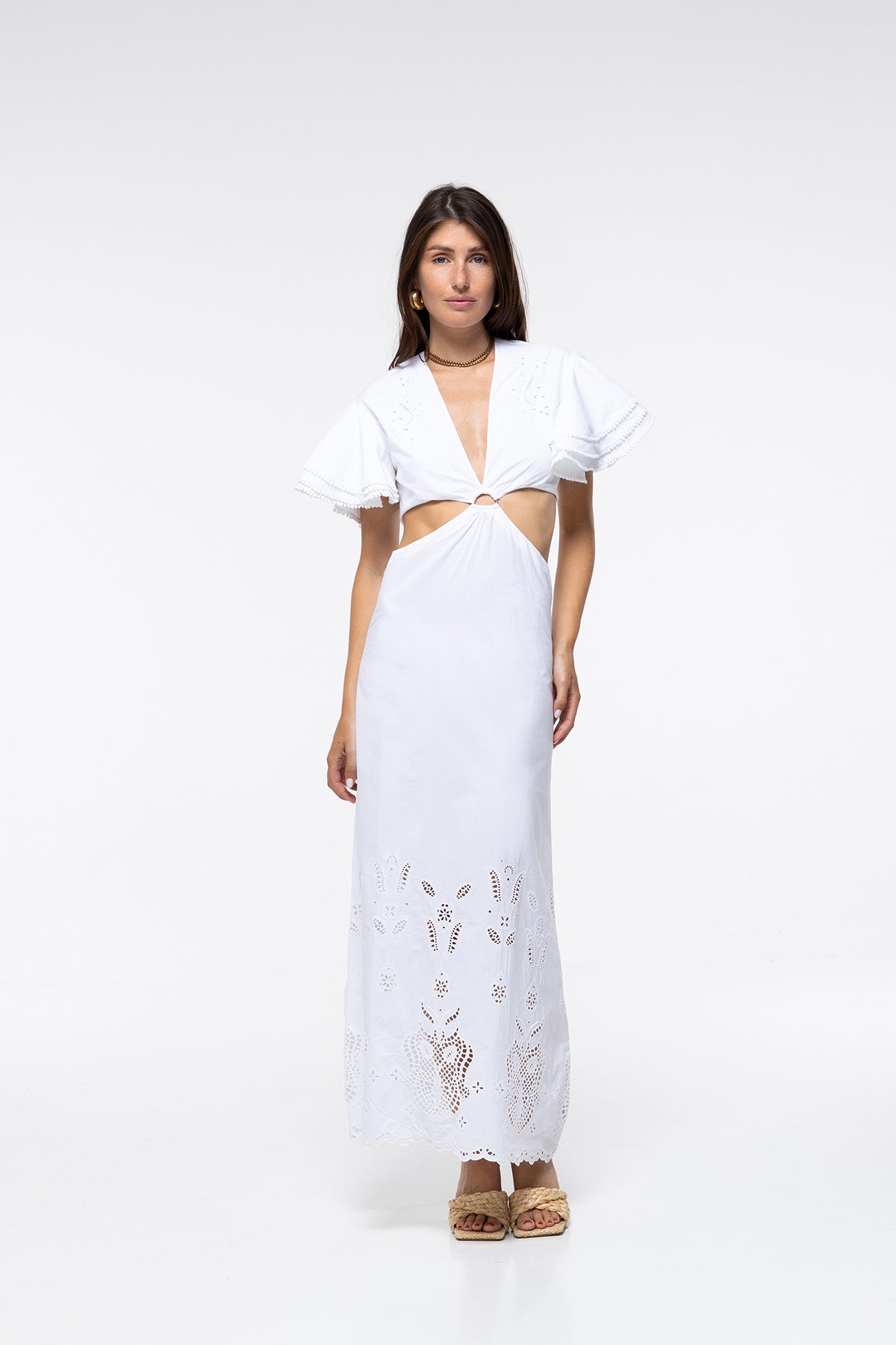 Margaux Dress - White Embroidery