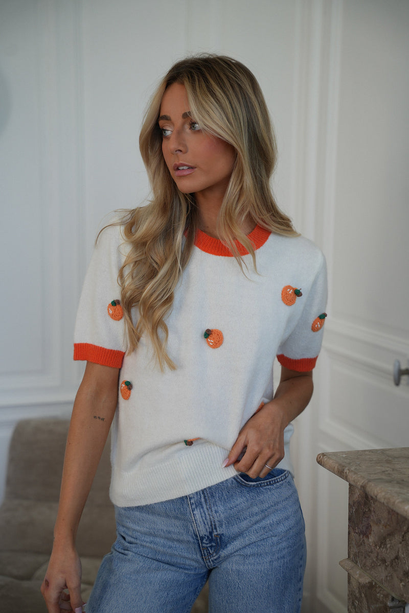 Maé Blanc - Pull Oranges
