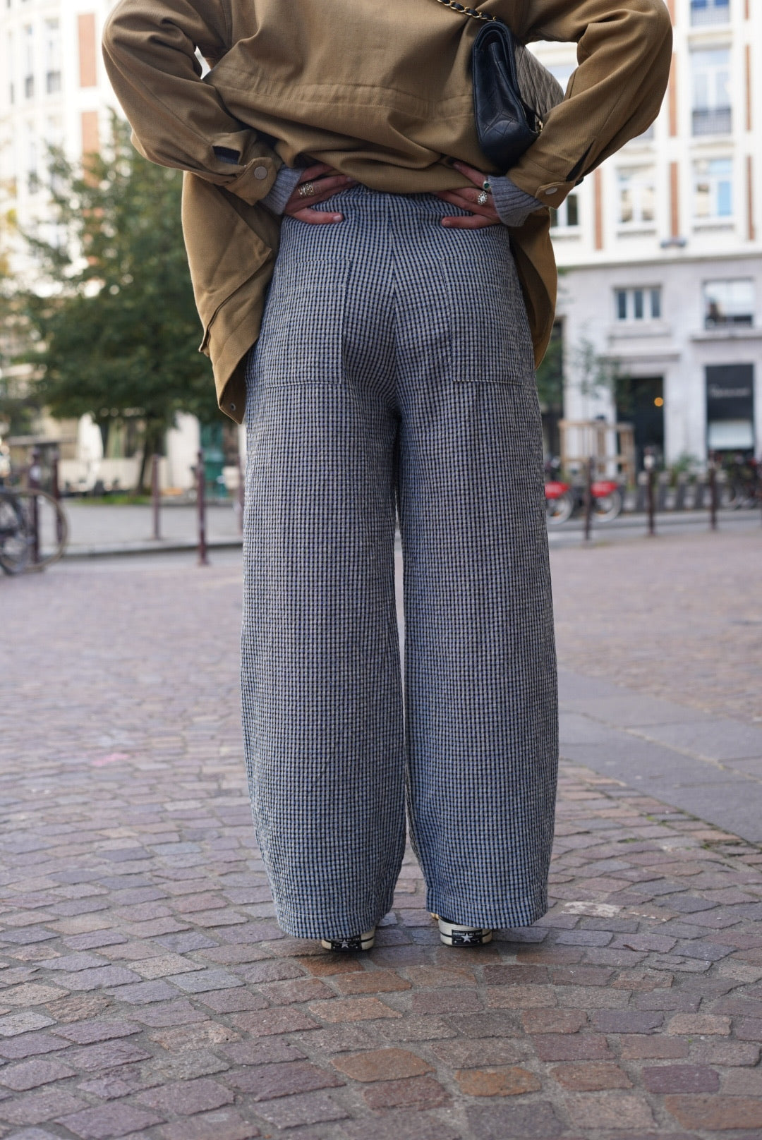 Nestor Gingham Trousers Blue