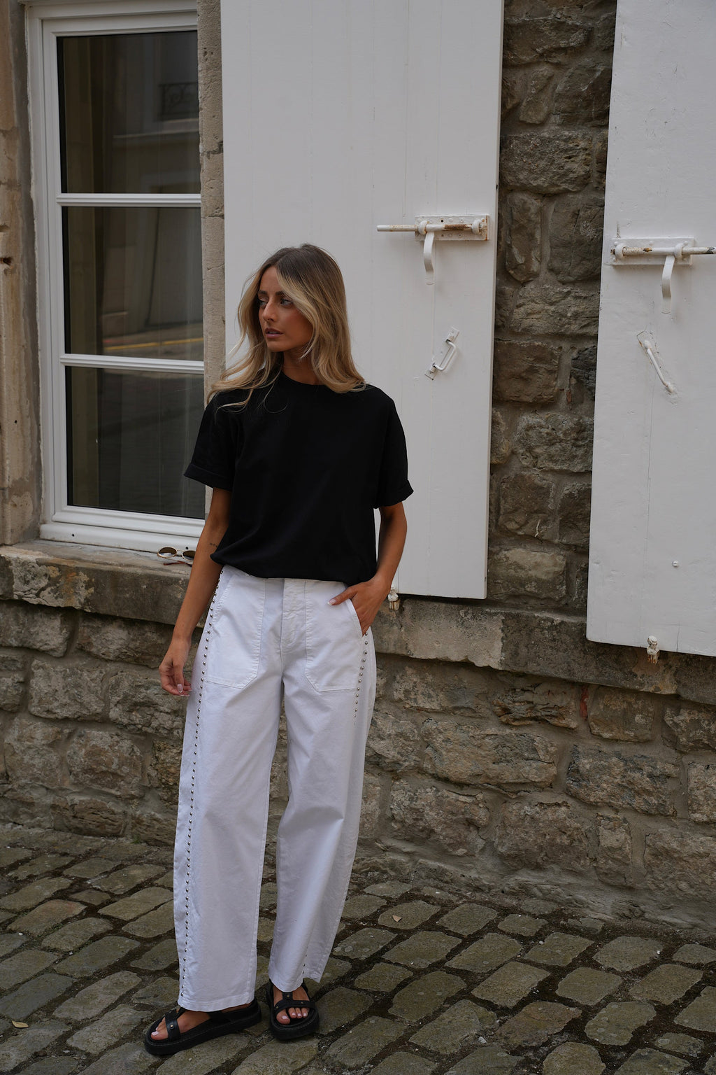 Pantalon Clouté Yola - Blanc