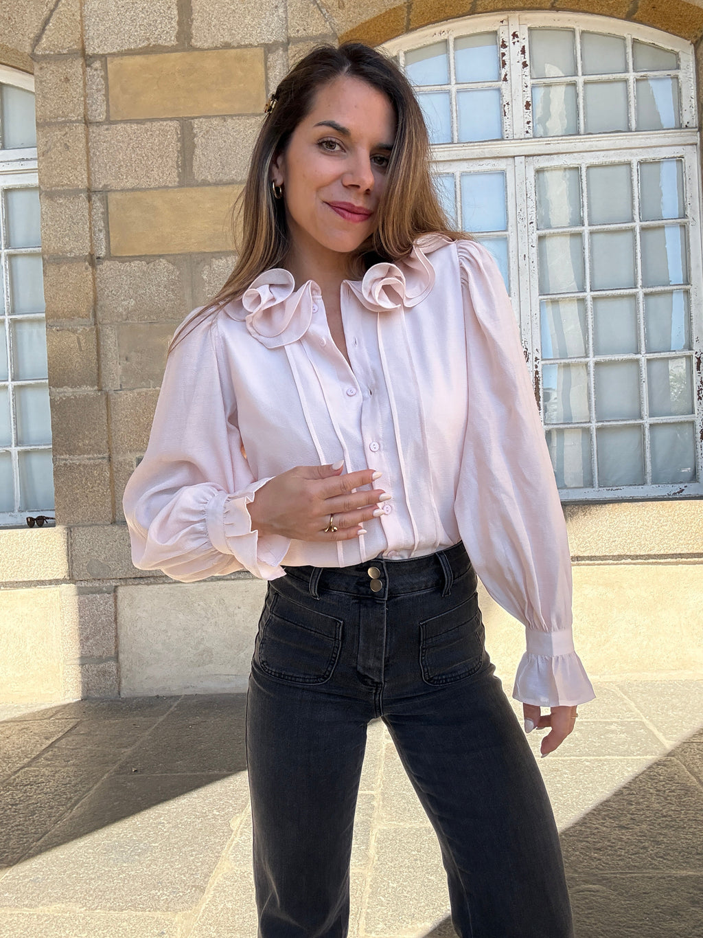 Blusa marrón rosa suave