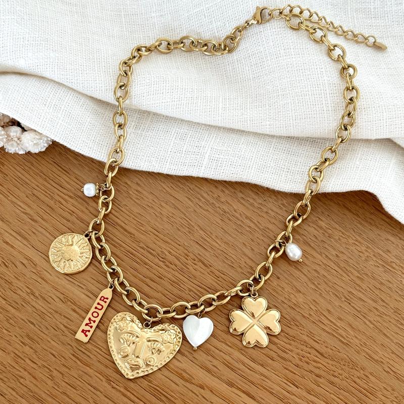 “Roma” steel necklace-Necklaces-Instants Plaisirs • Jewelry-Instants Plaisirs | Jewelry