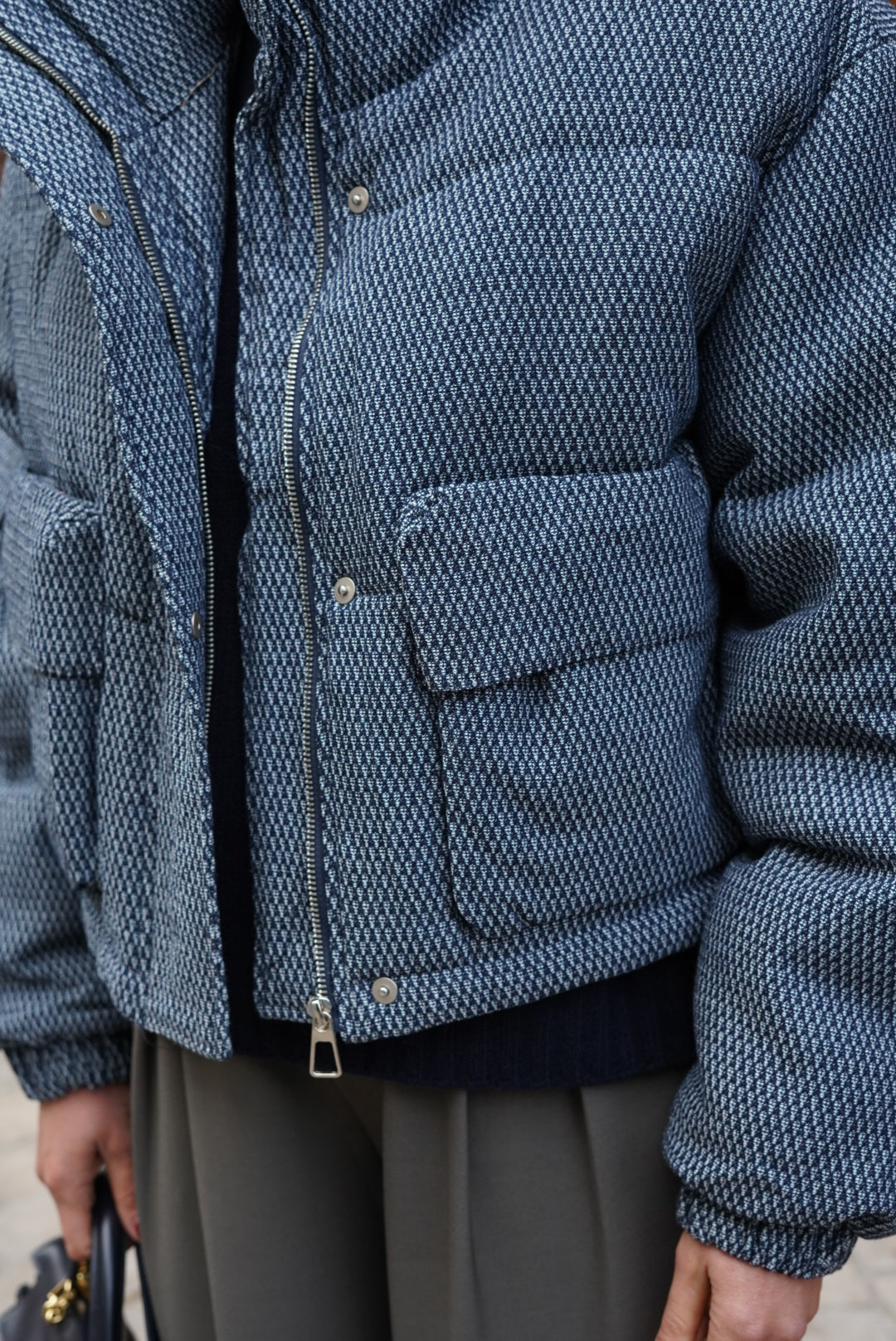 Calixte Down Jacket Blue Pattern