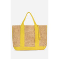 Cabas Xl Raphia Et Coton - Jaune