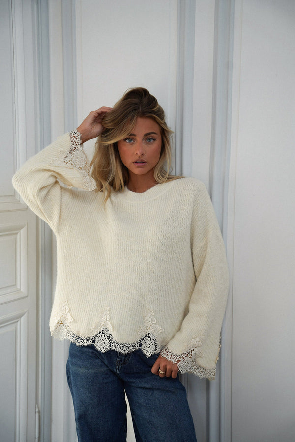Maglione Ricamato Charlie - Crema