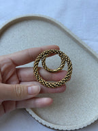 Anillo Bufanda Ysl Vintage - Anillos Dobles Dorados