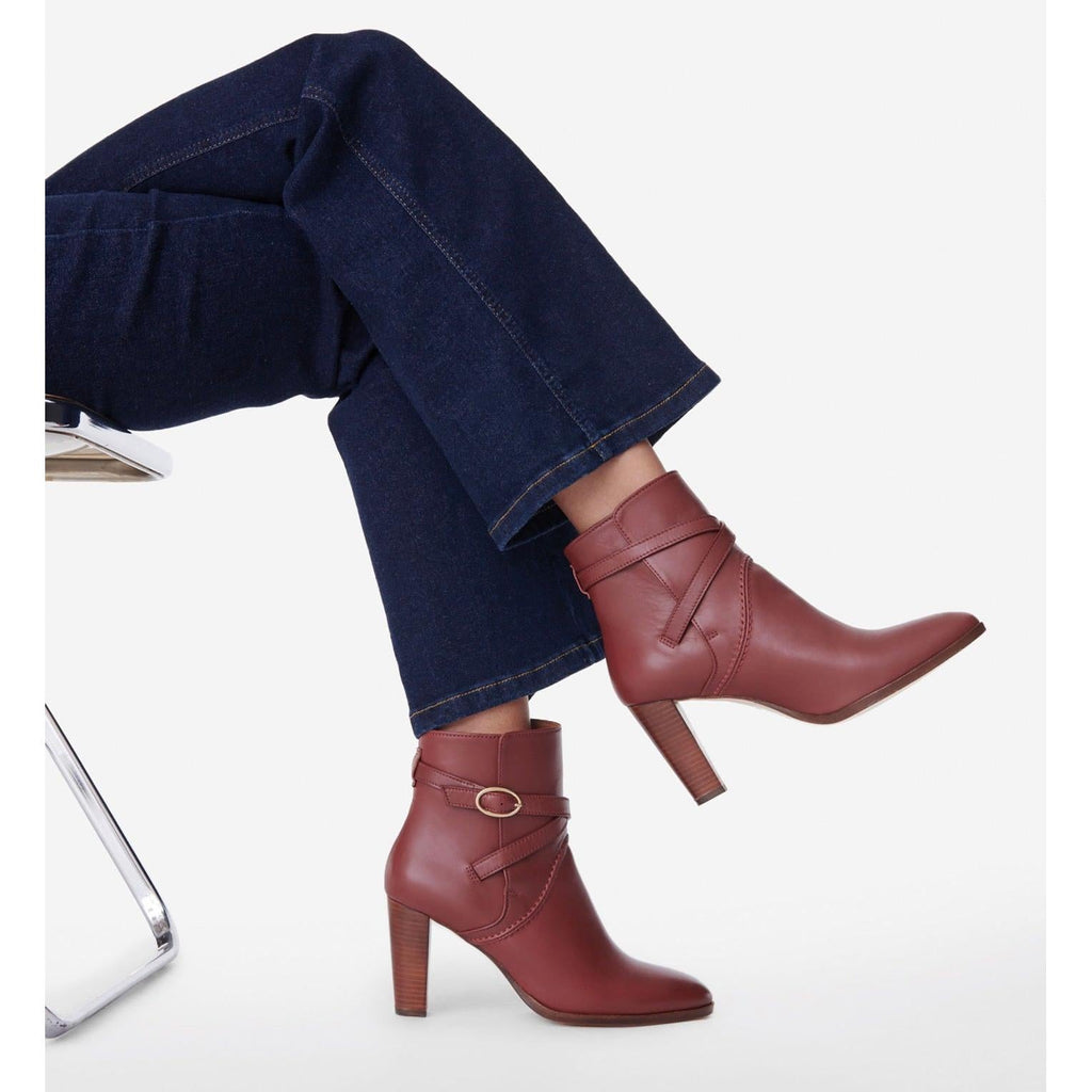 Botines De Cuero - Caoba