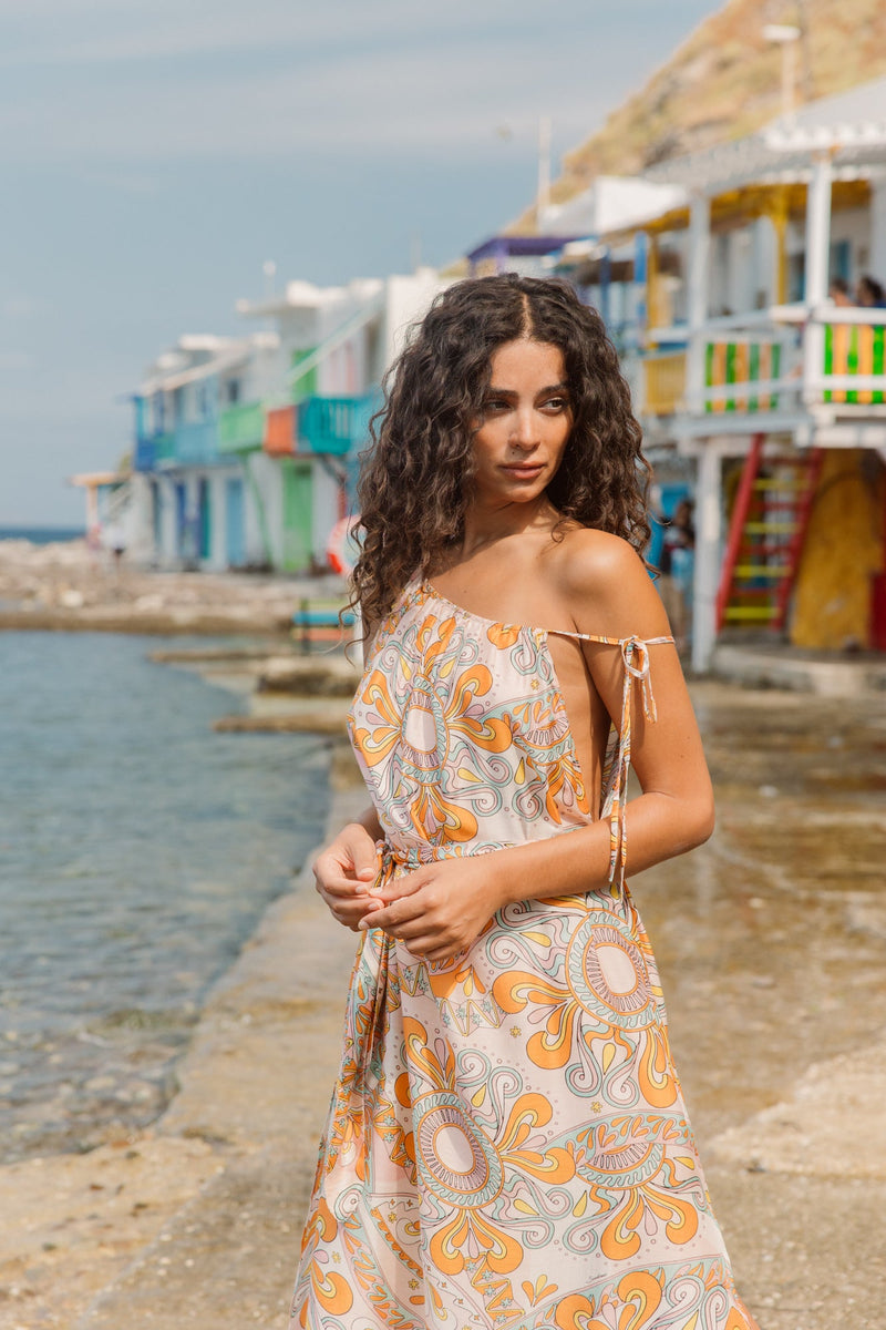 Solenne Havana Watercolor Maxi Dress