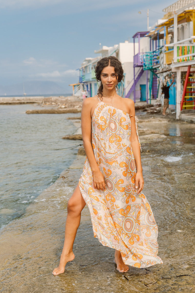 Solenne Havana Watercolor Maxi Dress