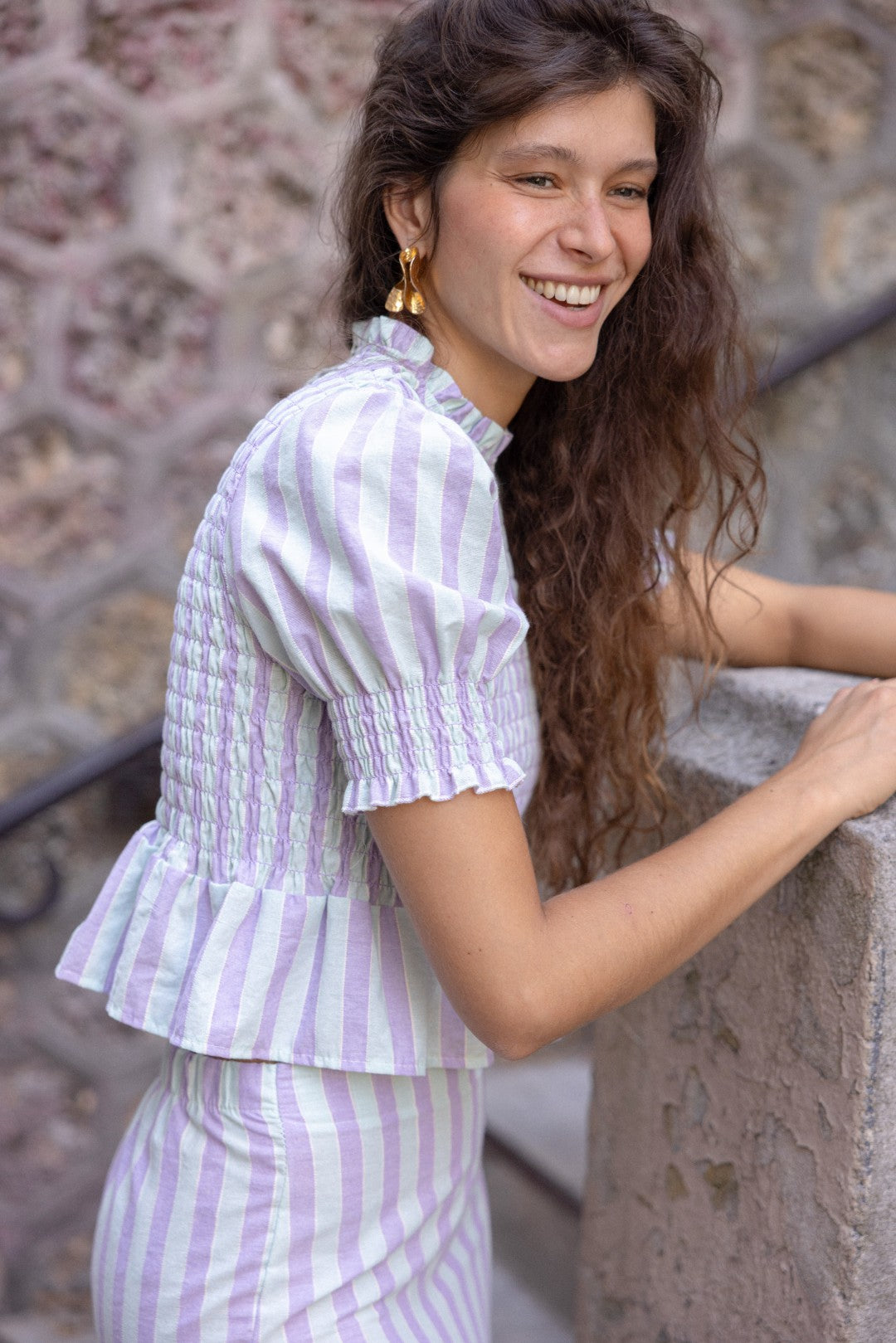 Top Aqua & Lilas Paloma