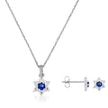 Parure "Le Messager Bleu" Or Blanc 375/1000