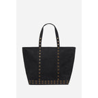 Torba shopper L z nubuku - Czarna