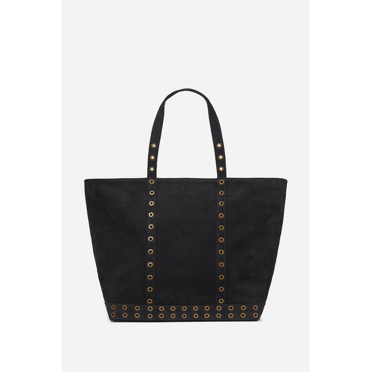 Torba shopper L z nubuku - Czarna