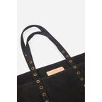 Torba shopper L z nubuku - Czarna