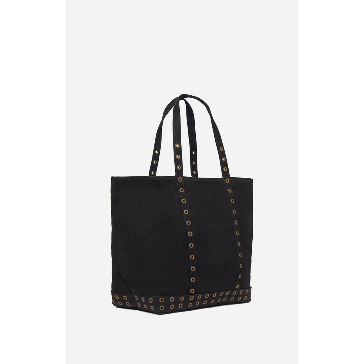 Torba shopper L z nubuku - Czarna