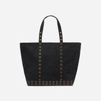 Torba shopper L z nubuku - Czarna