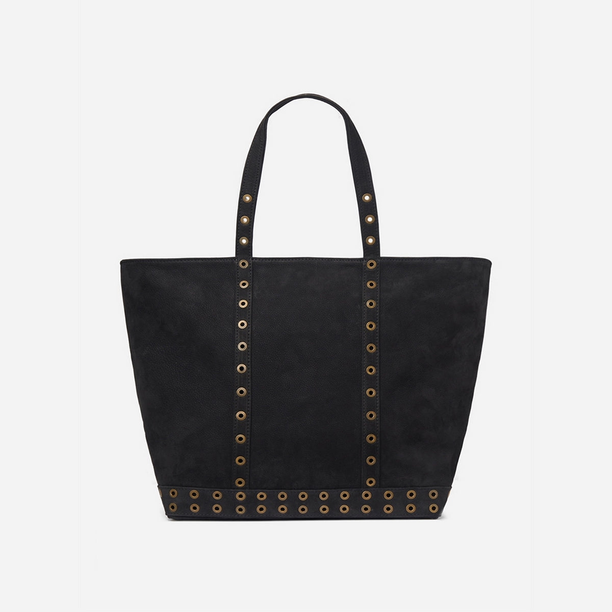 Torba shopper L z nubuku - Czarna