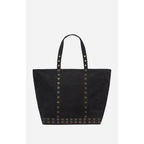 Torba shopper L z nubuku - Czarna