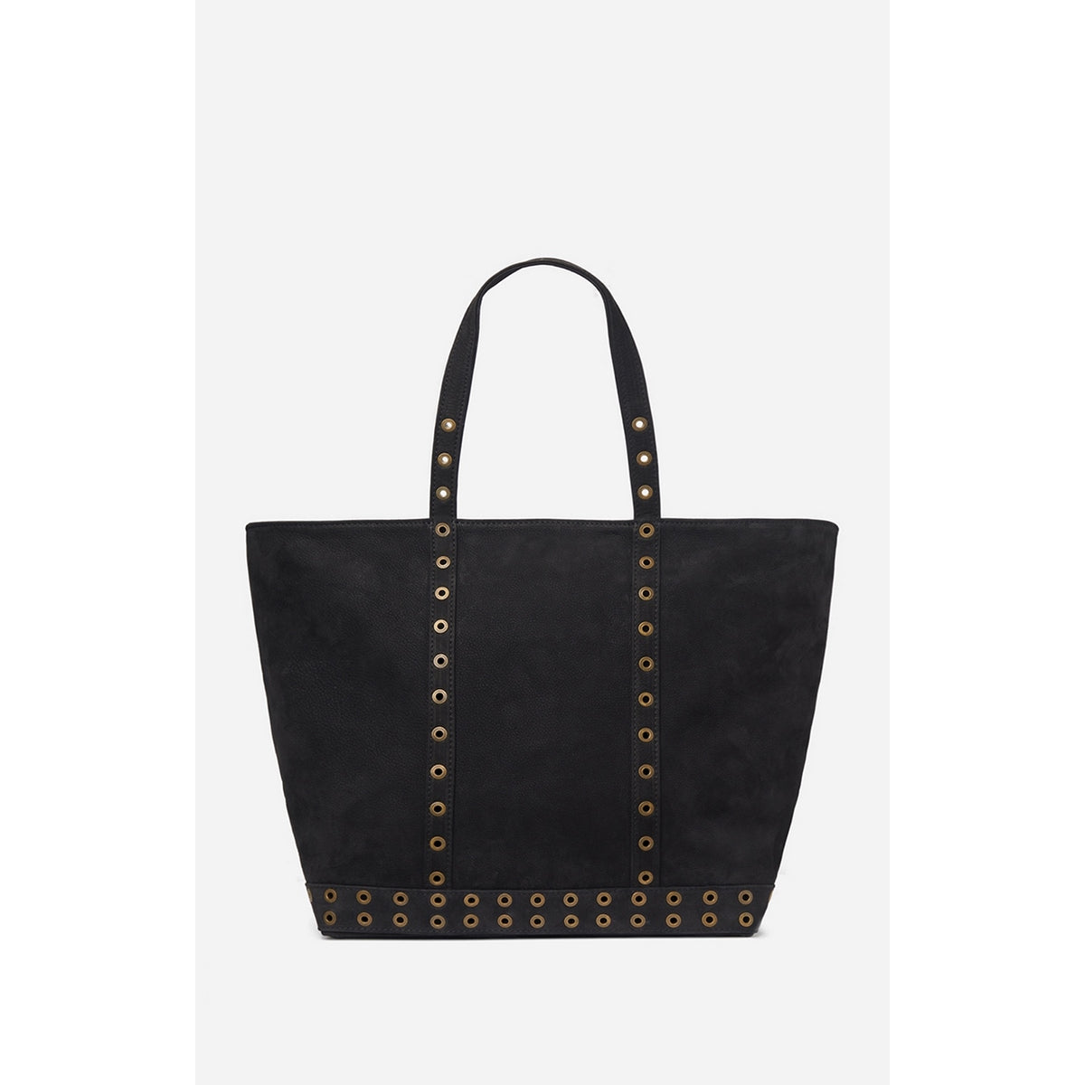 Torba shopper L z nubuku - Czarna