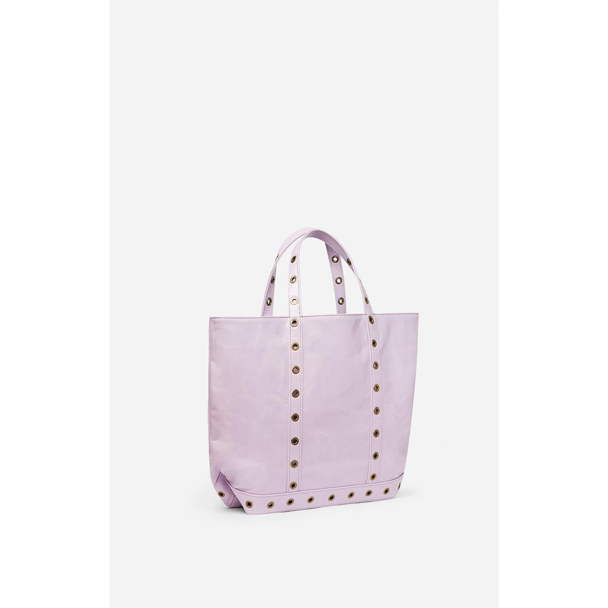 Cabas M In Crackled Leather - Parme