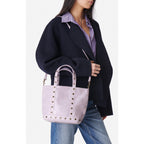 Cabas M In Crackled Leather - Parme