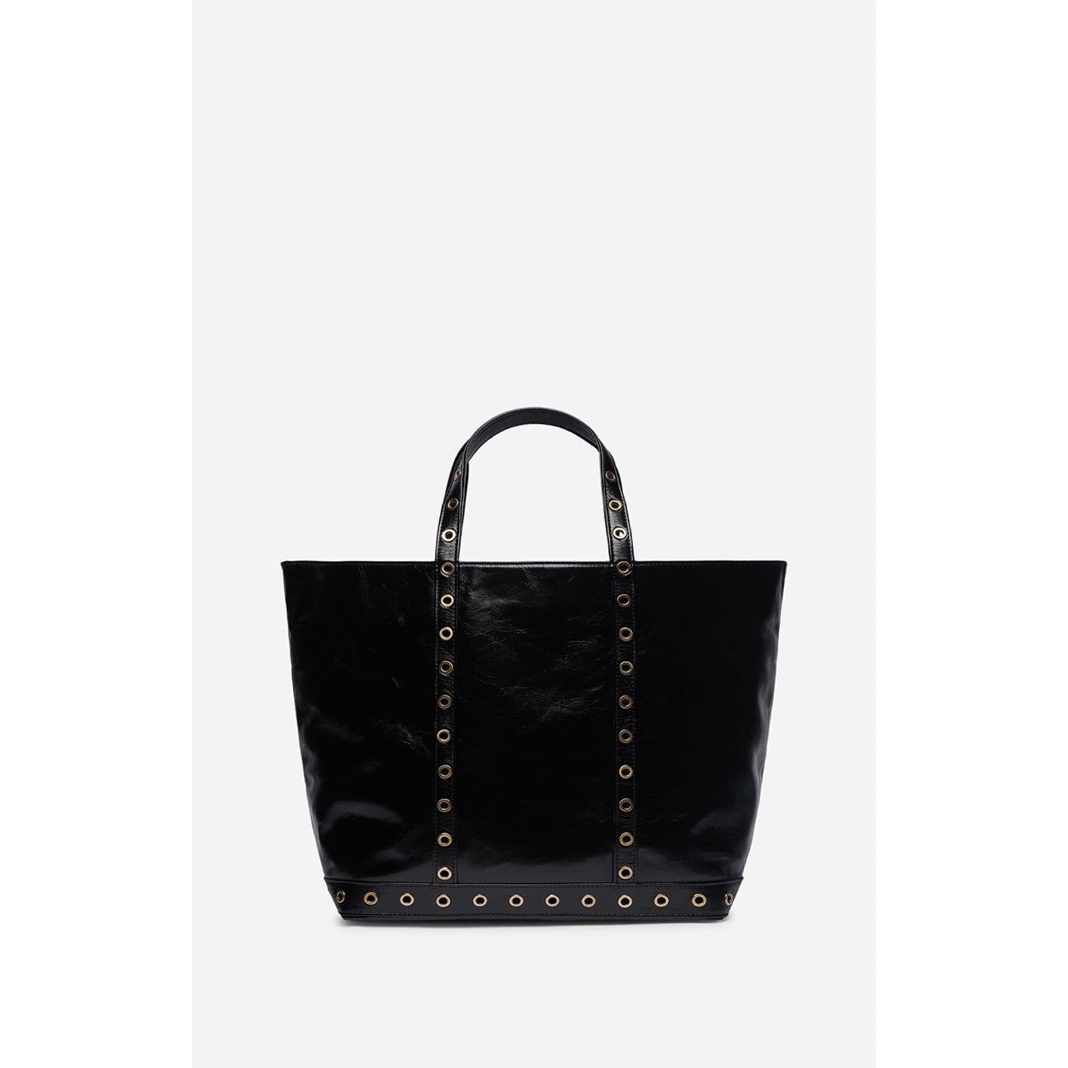 Cabas M En Cuir Craquelé - Noir