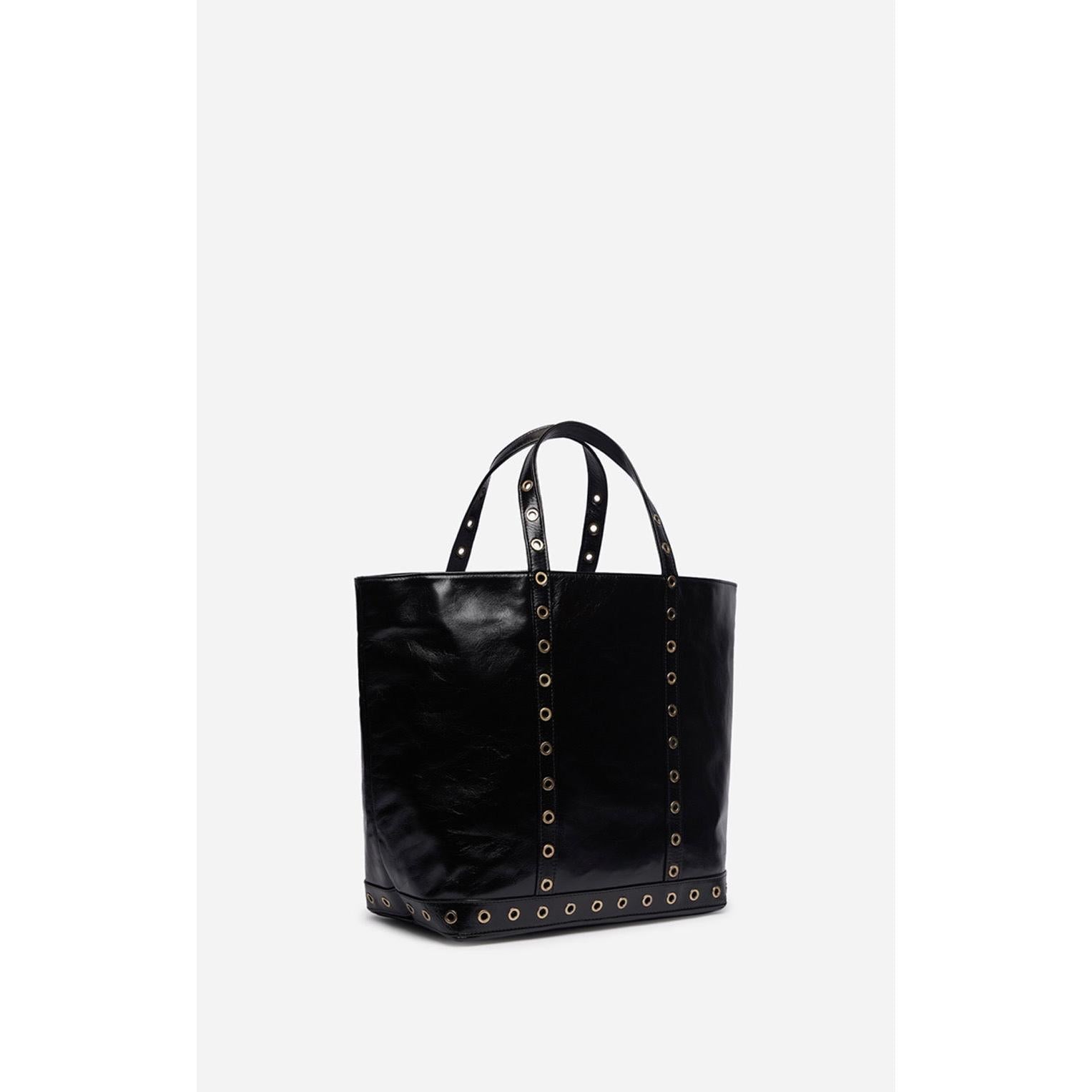 Cabas M En Cuir Craquelé - Noir
