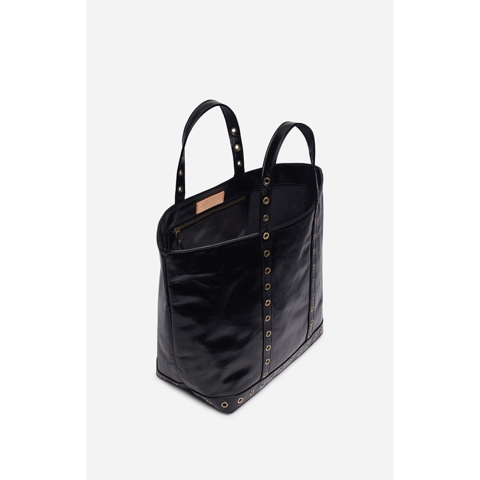 Cabas M En Cuir Craquelé - Noir