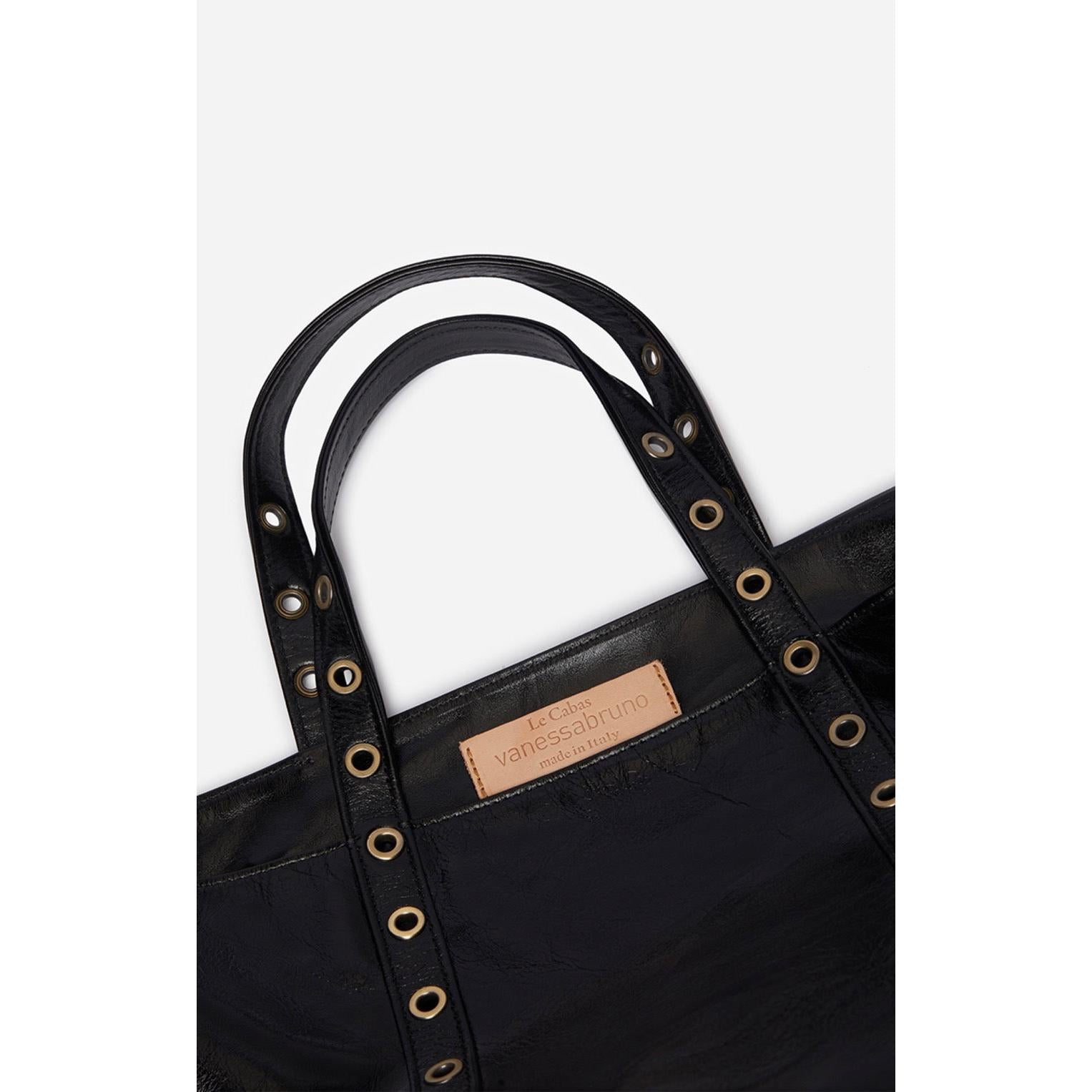 Cabas M En Cuir Craquelé - Noir