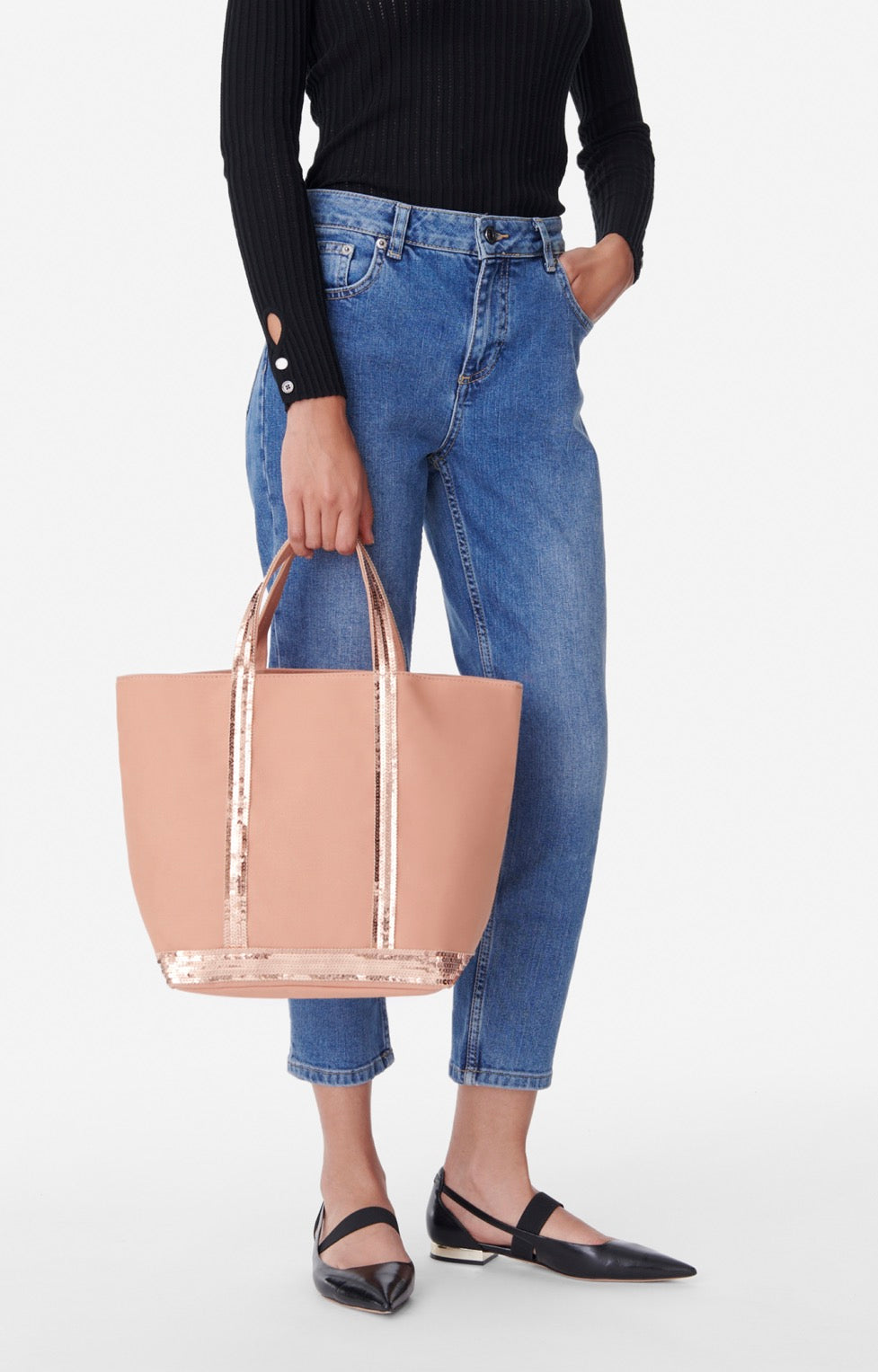 Cabas M In Canvas - Powder Pink