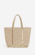 Zipped Large Linen Tote Bag - String