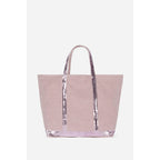 Bolso Tote M Lino y Lentejuelas - Lila