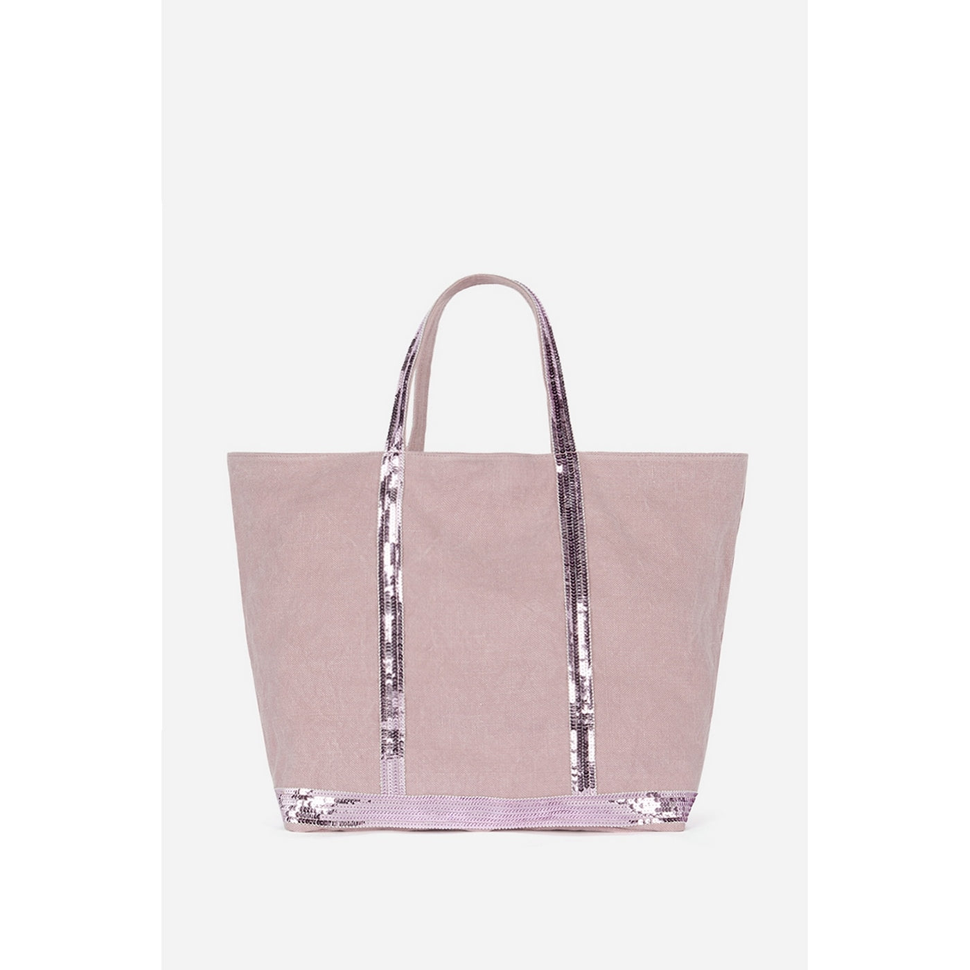 Bolso Tote M Lino y Lentejuelas - Lila